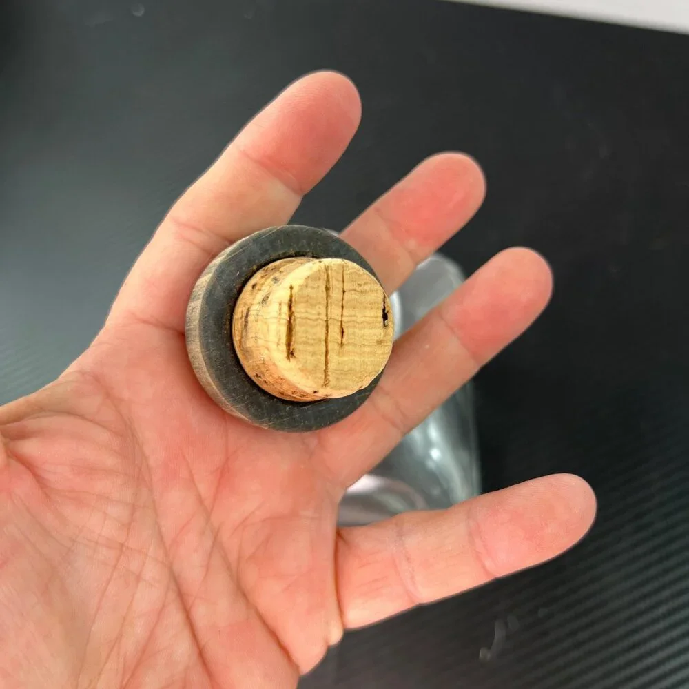 Vintage Liquor Decanter Bottle Nautical Etched Sailboat Schooner Cork Stopper